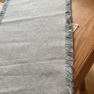 Fringed Light Blue Table Runner - Home Dining Table Linen